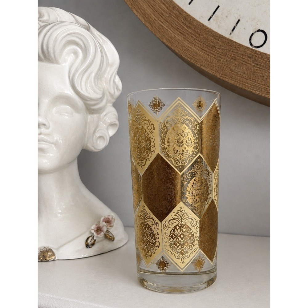 MCM Vintage Pineapple Highball Cocktail Glass Tumbler 8 oz